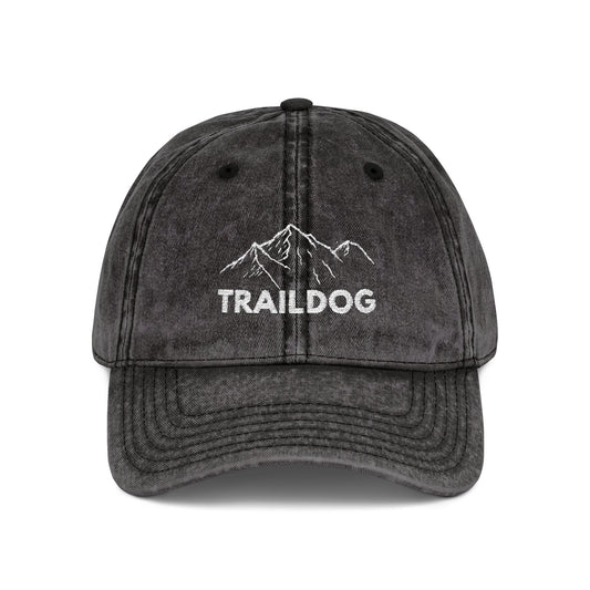Trail Dog Vintage Embroidered Cap – Washed Mountain Hat