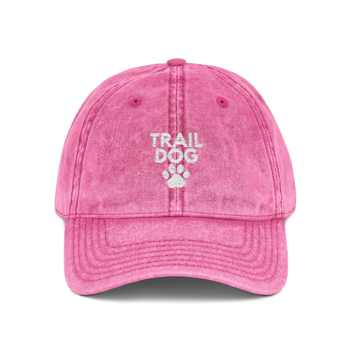 Trail Dog Vintage Embroidered Cap | Dog Lover Hiking Hat
