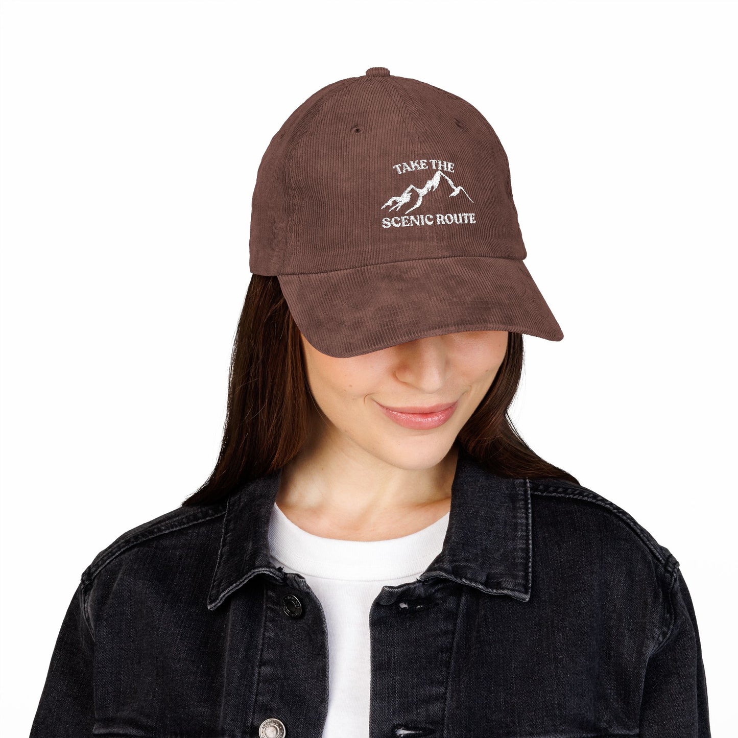 Take the Scenic Route Embroidered Corduroy Cap | Adventure Travel Hat