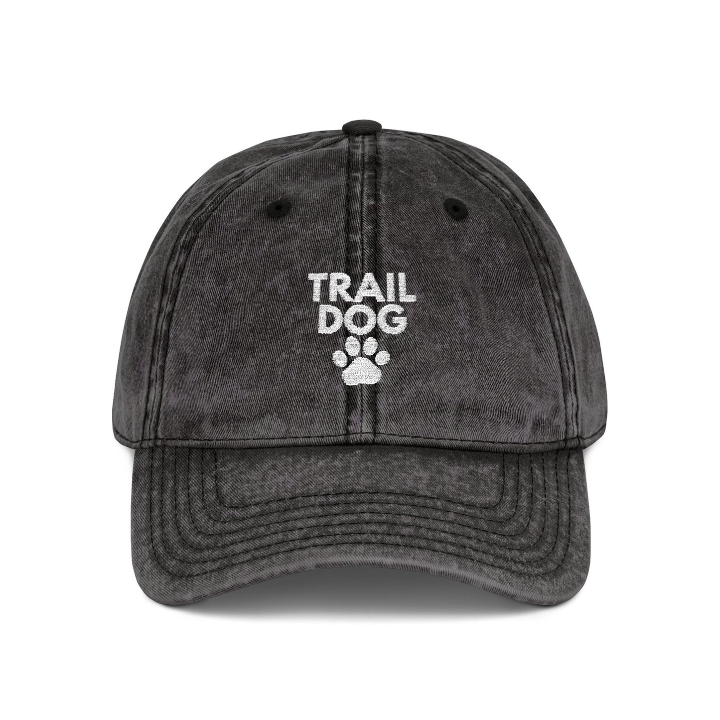 Trail Dog Vintage Embroidered Cap | Dog Lover Hiking Hat