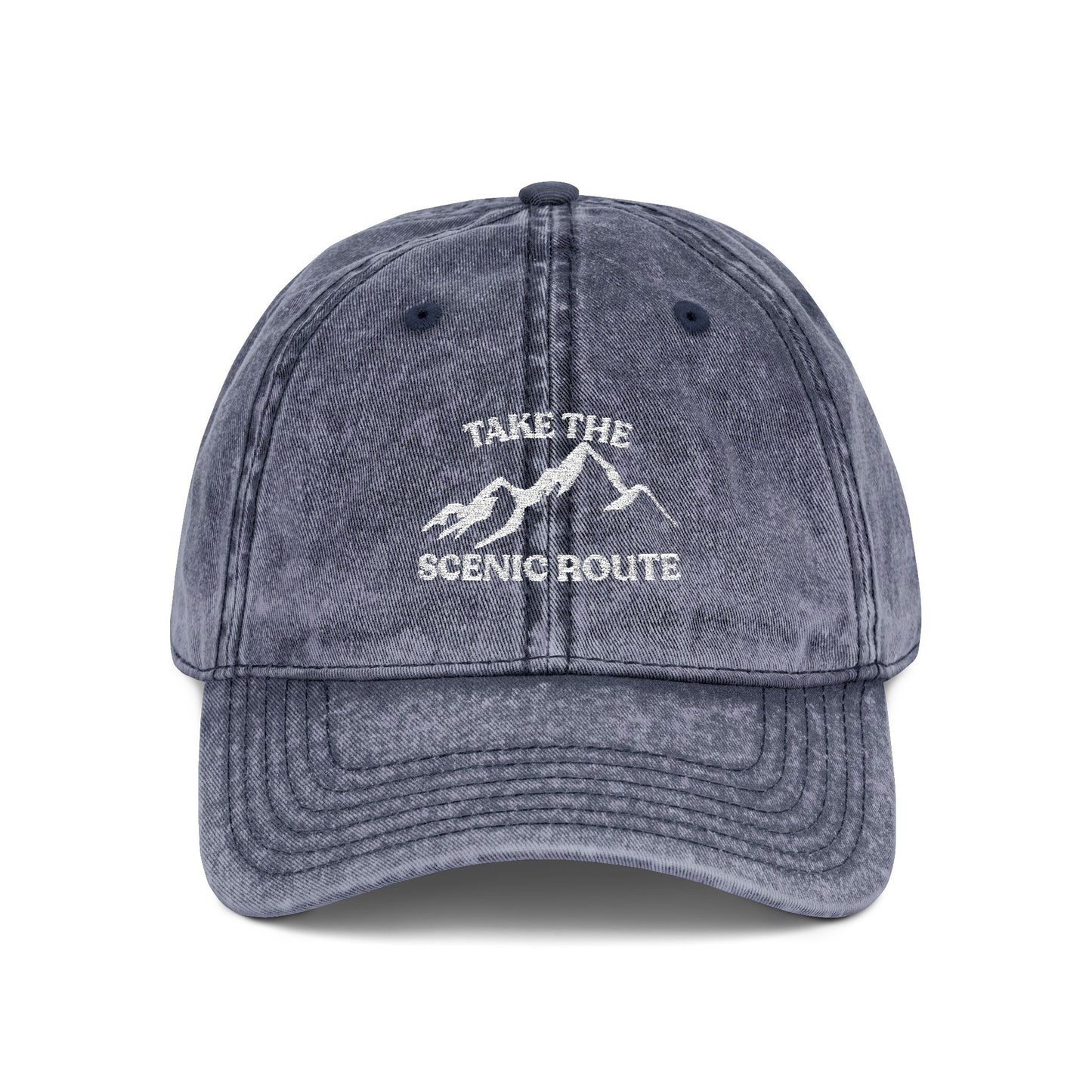 Take the Scenic Route Vintage Embroidered Cap | Outdoor Travel Hat