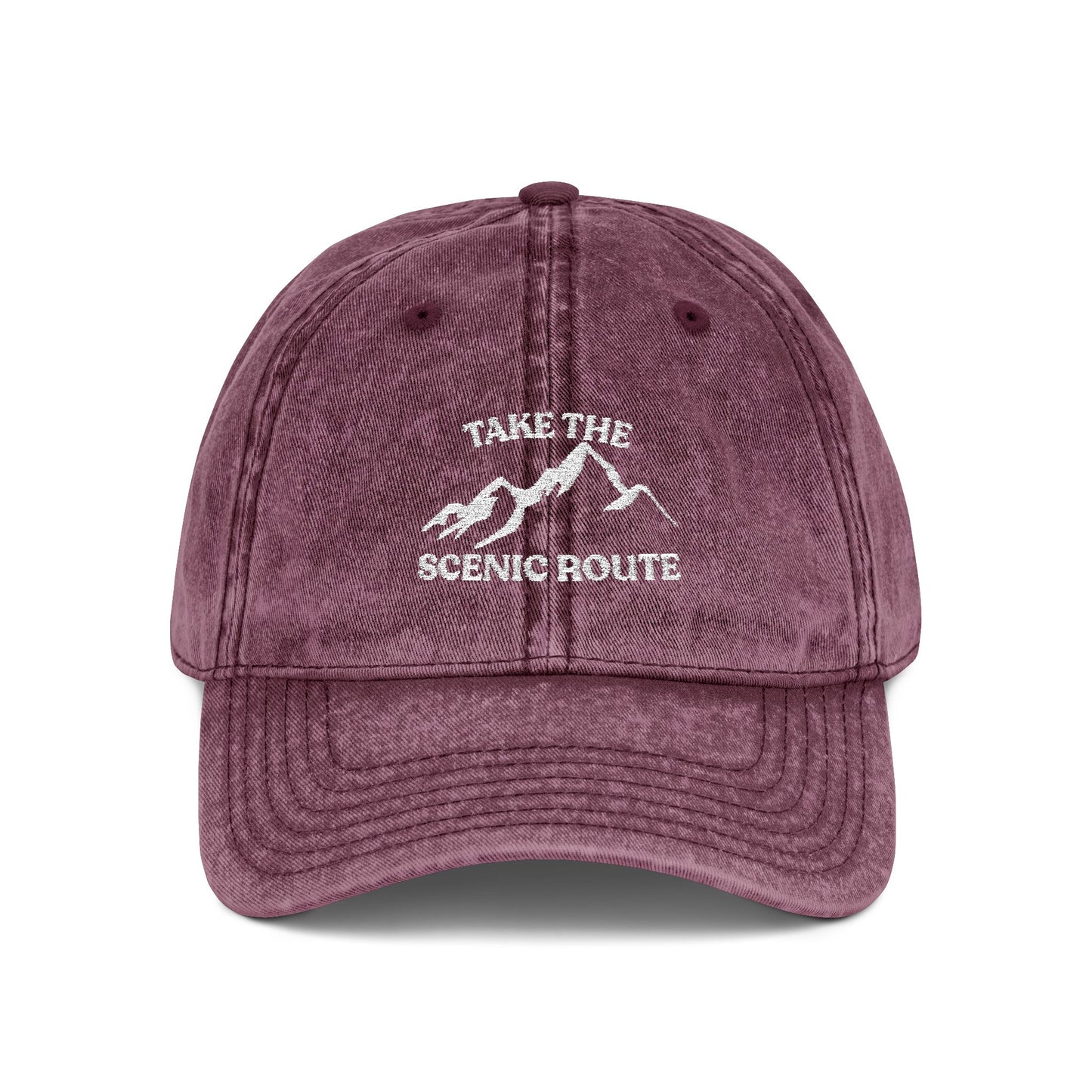 Take the Scenic Route Vintage Embroidered Cap | Outdoor Travel Hat