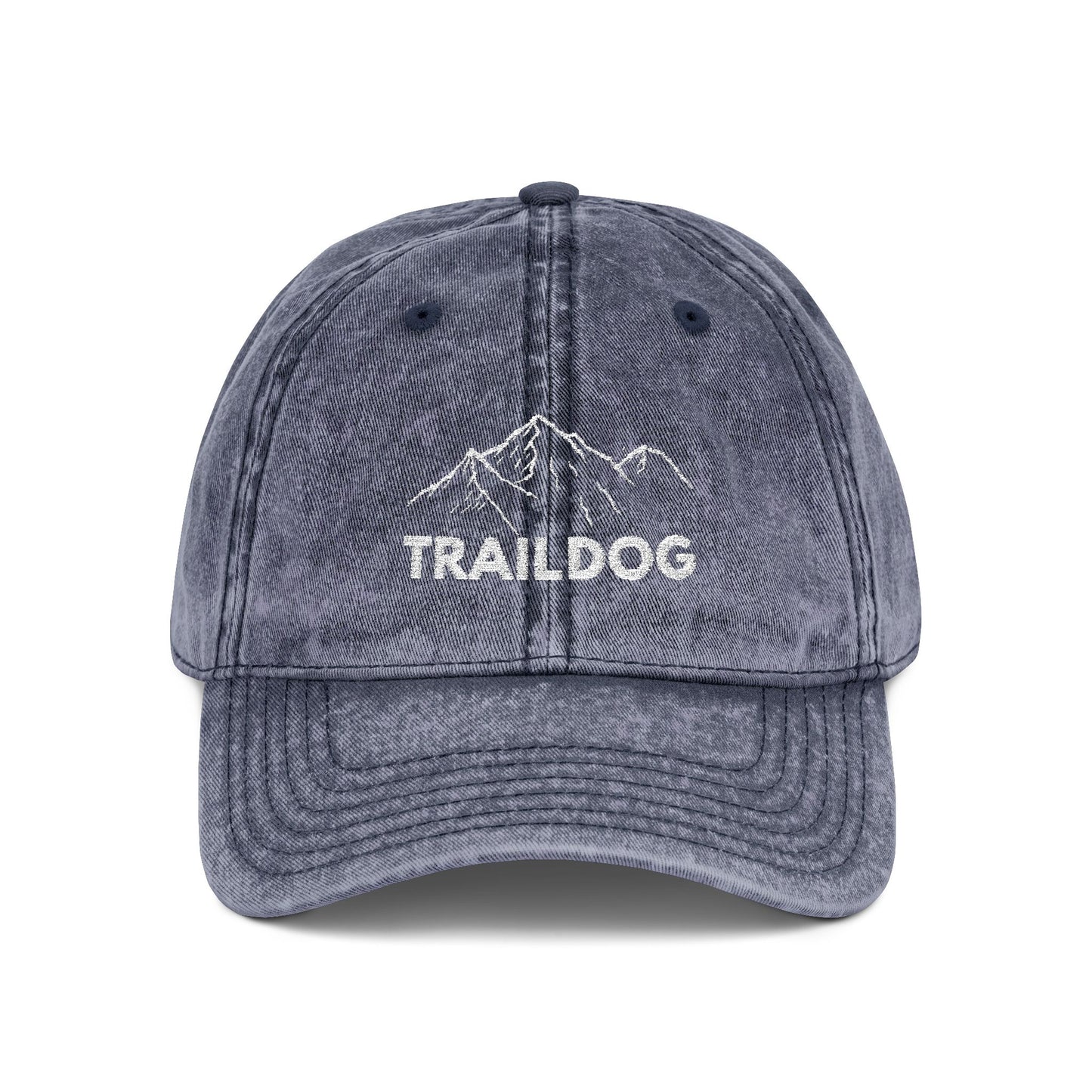 Trail Dog Vintage Embroidered Cap – Washed Mountain Hat