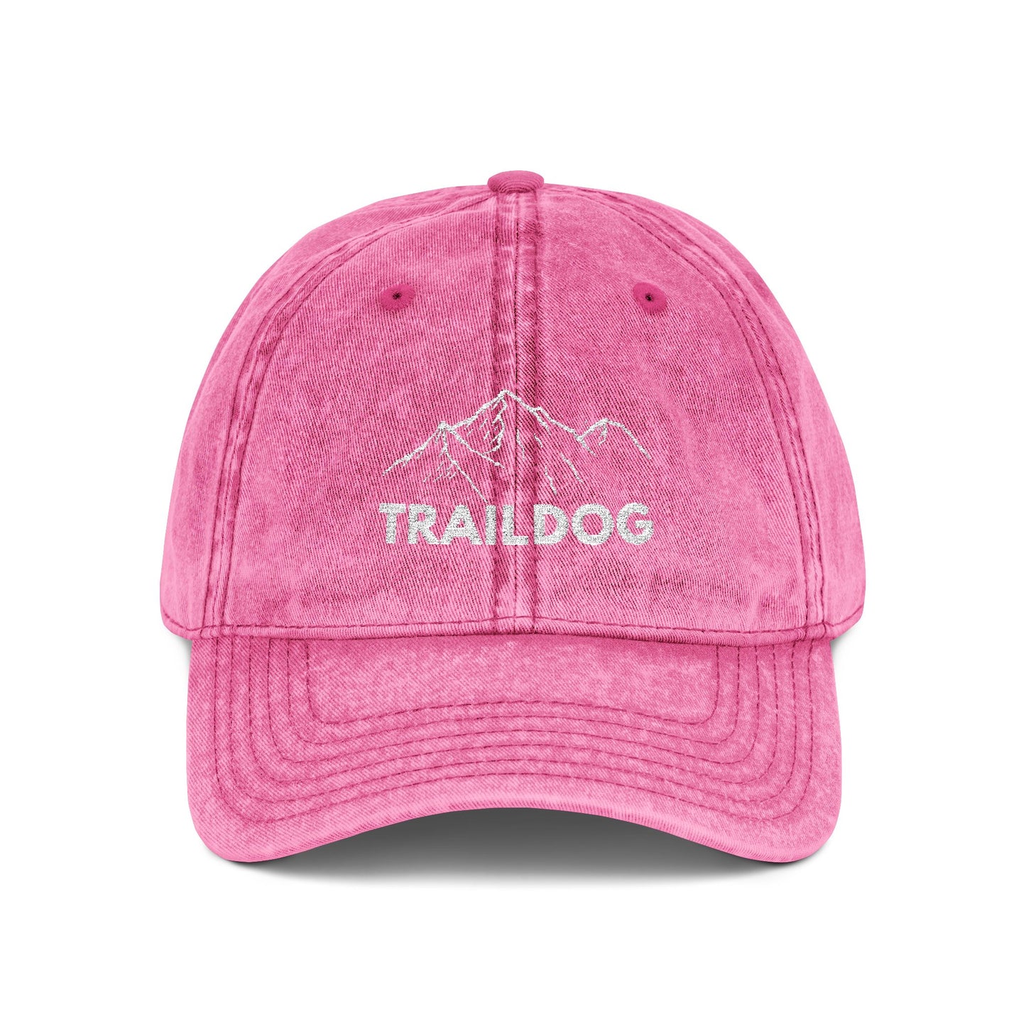 Trail Dog Vintage Embroidered Cap – Washed Mountain Hat