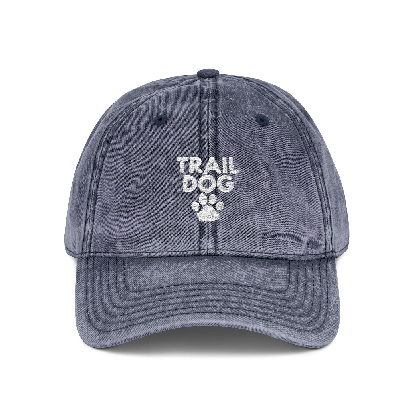 Trail Dog Vintage Embroidered Cap | Dog Lover Hiking Hat