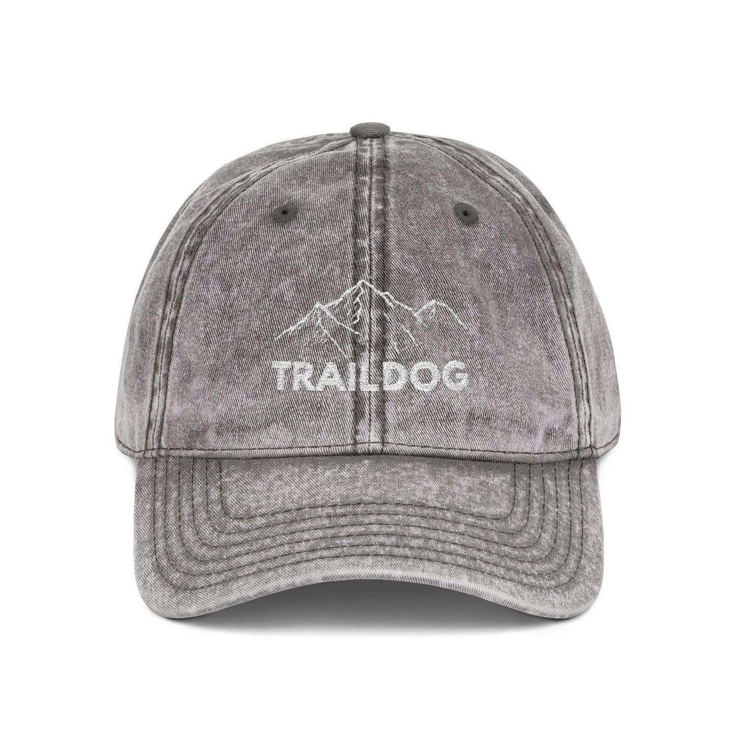 Trail Dog Vintage Embroidered Cap – Washed Mountain Hat
