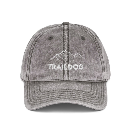 Trail Dog Vintage Embroidered Cap – Washed Mountain Hat