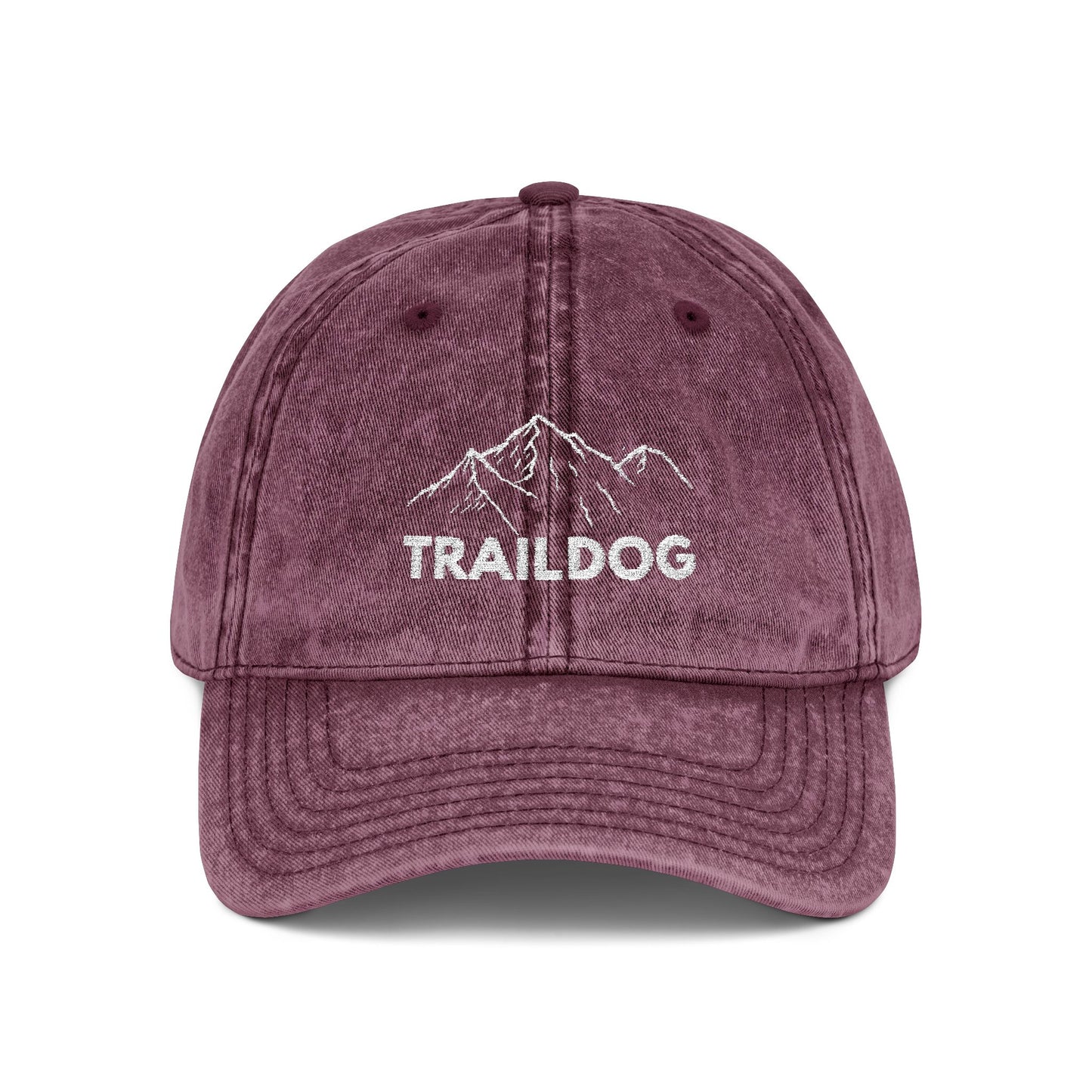 Trail Dog Vintage Embroidered Cap – Washed Mountain Hat