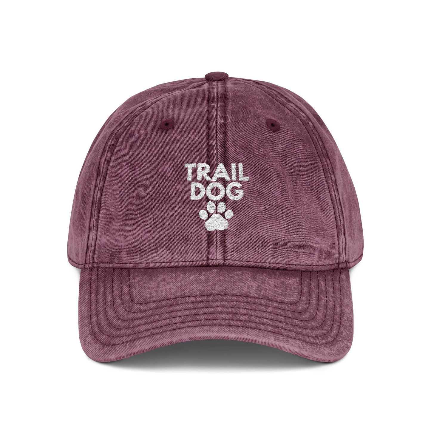 Trail Dog Vintage Embroidered Cap | Dog Lover Hiking Hat