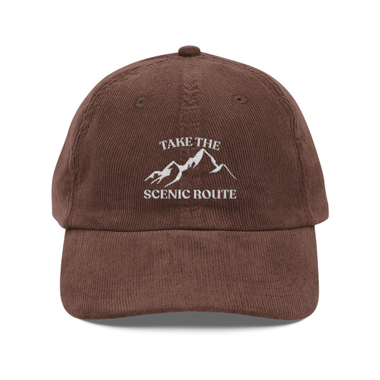 Take the Scenic Route Embroidered Corduroy Cap | Adventure Travel Hat