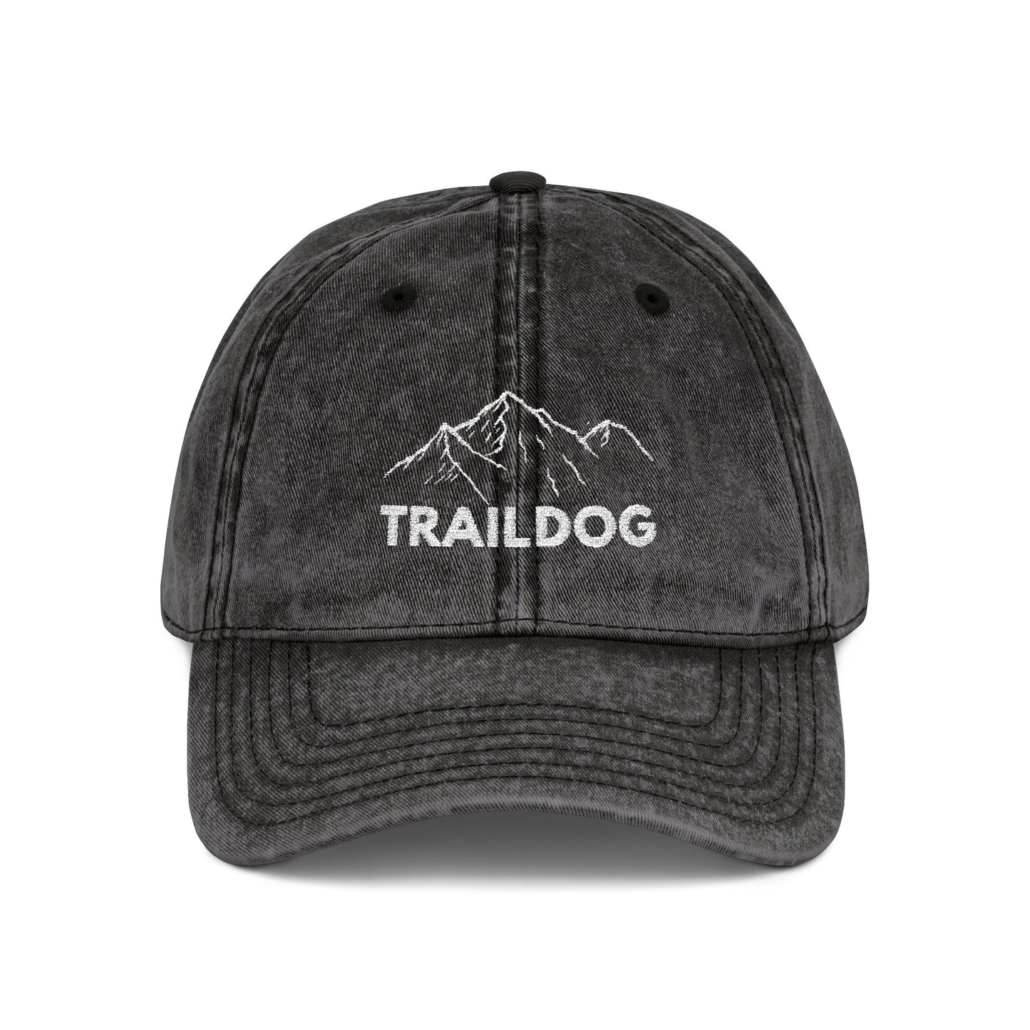 Trail Dog Vintage Embroidered Cap – Washed Mountain Hat